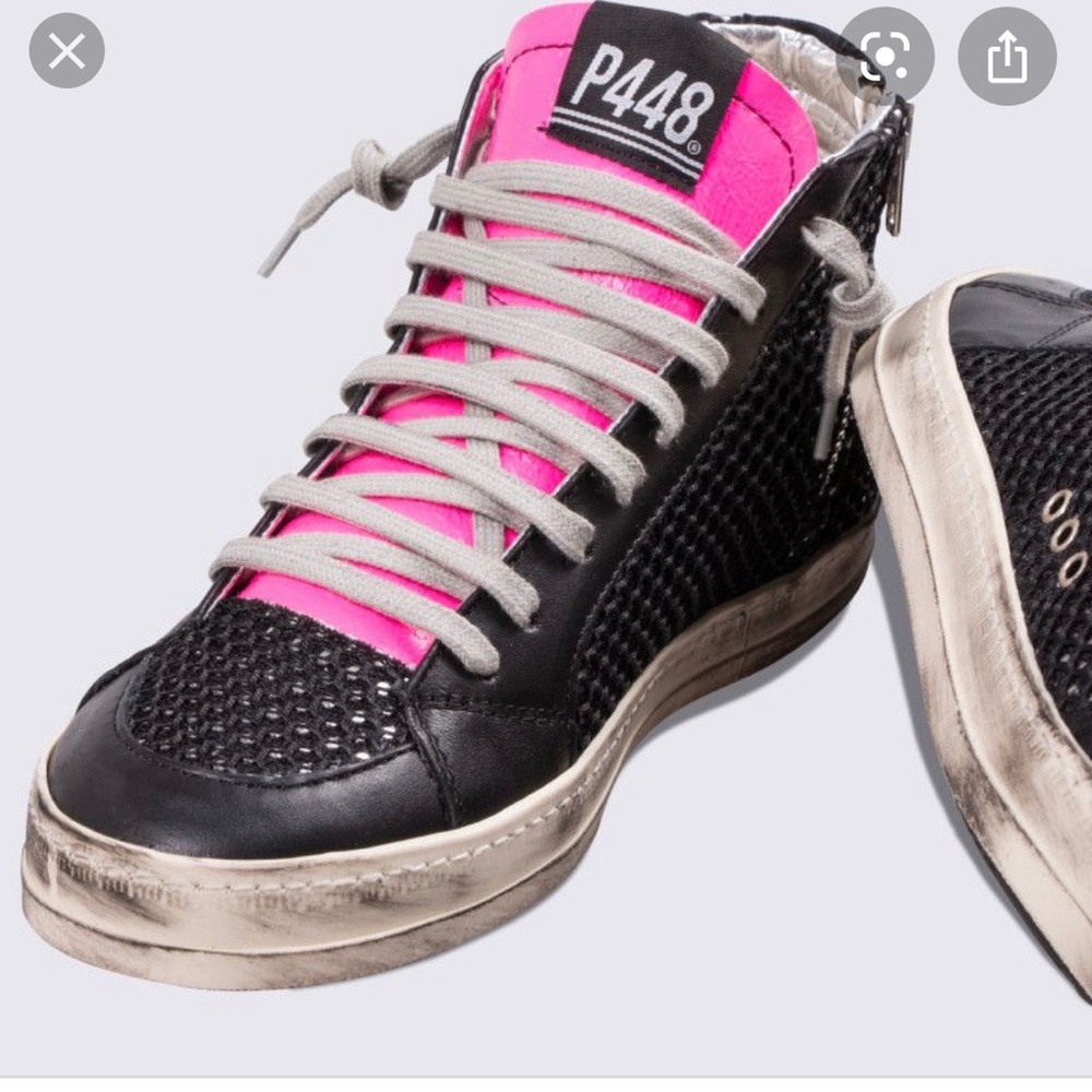P448 Black Pink High Top Sneaker 40